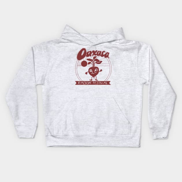 Oaxaca Radish Festival Kids Hoodie by MindsparkCreative